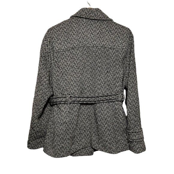 Giacca Herringbone Wool Overcoat Peacoat Polished Preppy Career Size 1X/ XL - Picture 5 of 13